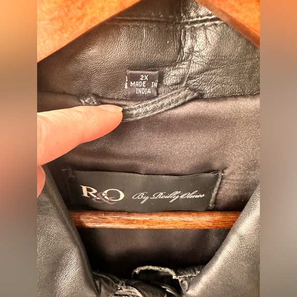 Women's R&O by Reilly Olmes Leather True Vintage Trench Coat in Black Size 2X. - Picture 2 of 4